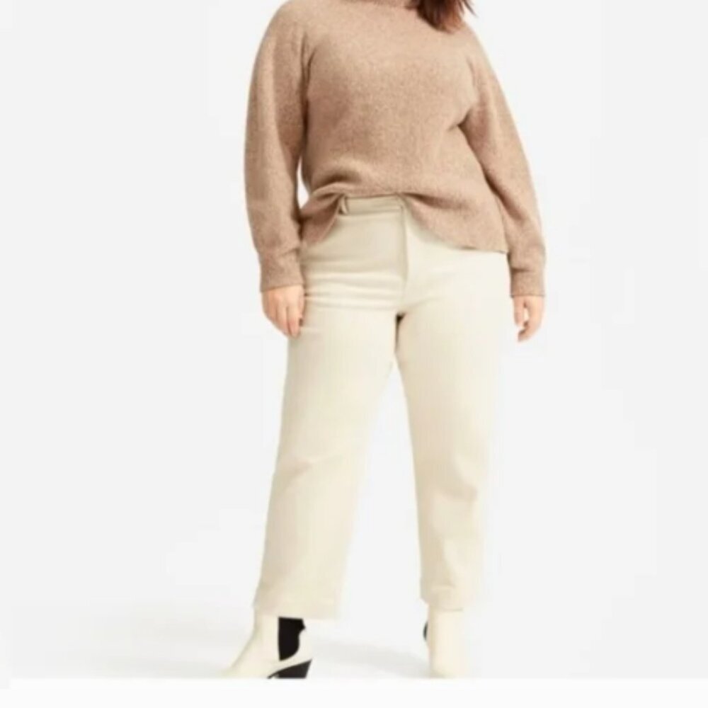 Everlane | Cropped Straight Regular Size 14 Zip Fly Chino Jeans Pants Khaki